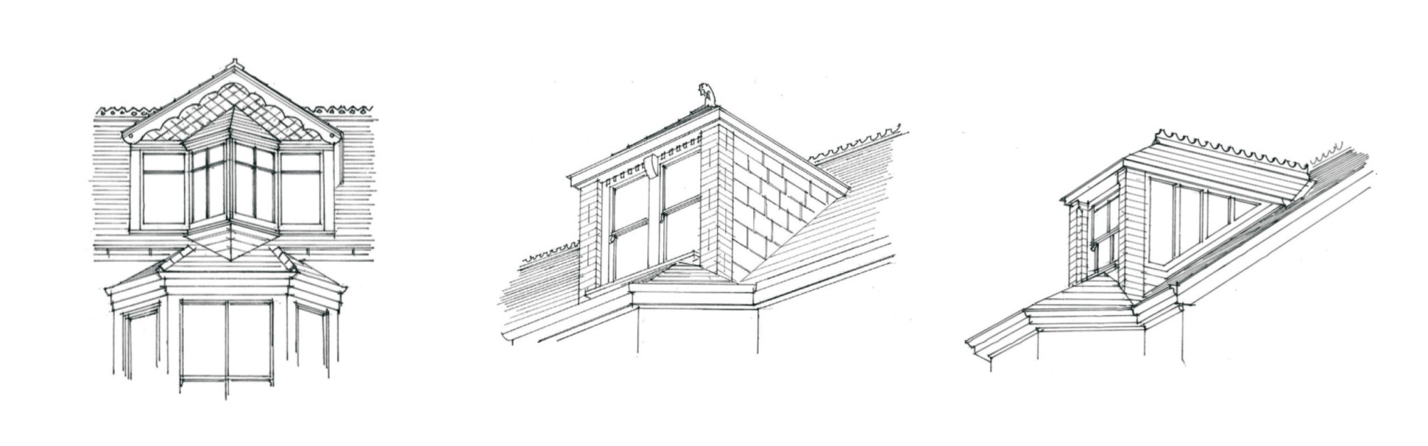 Sketch of roof and window