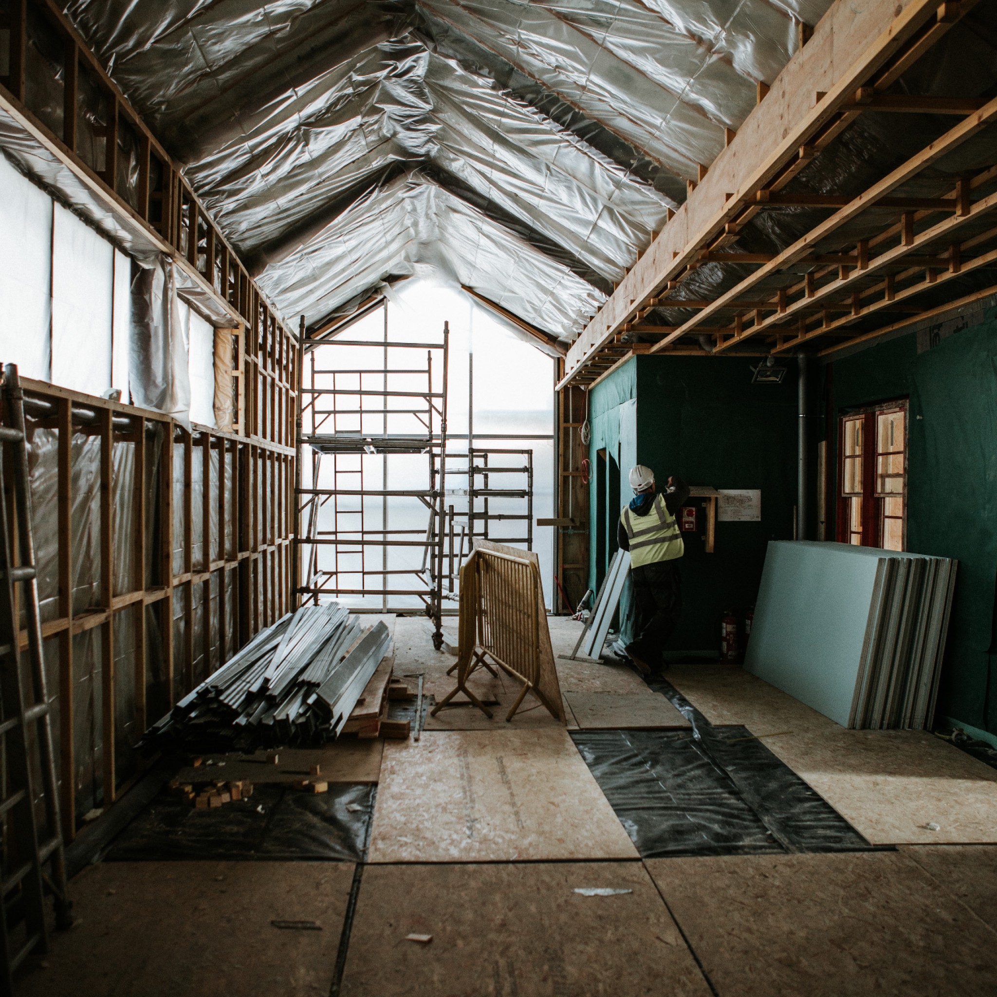 Image of building work inside the station