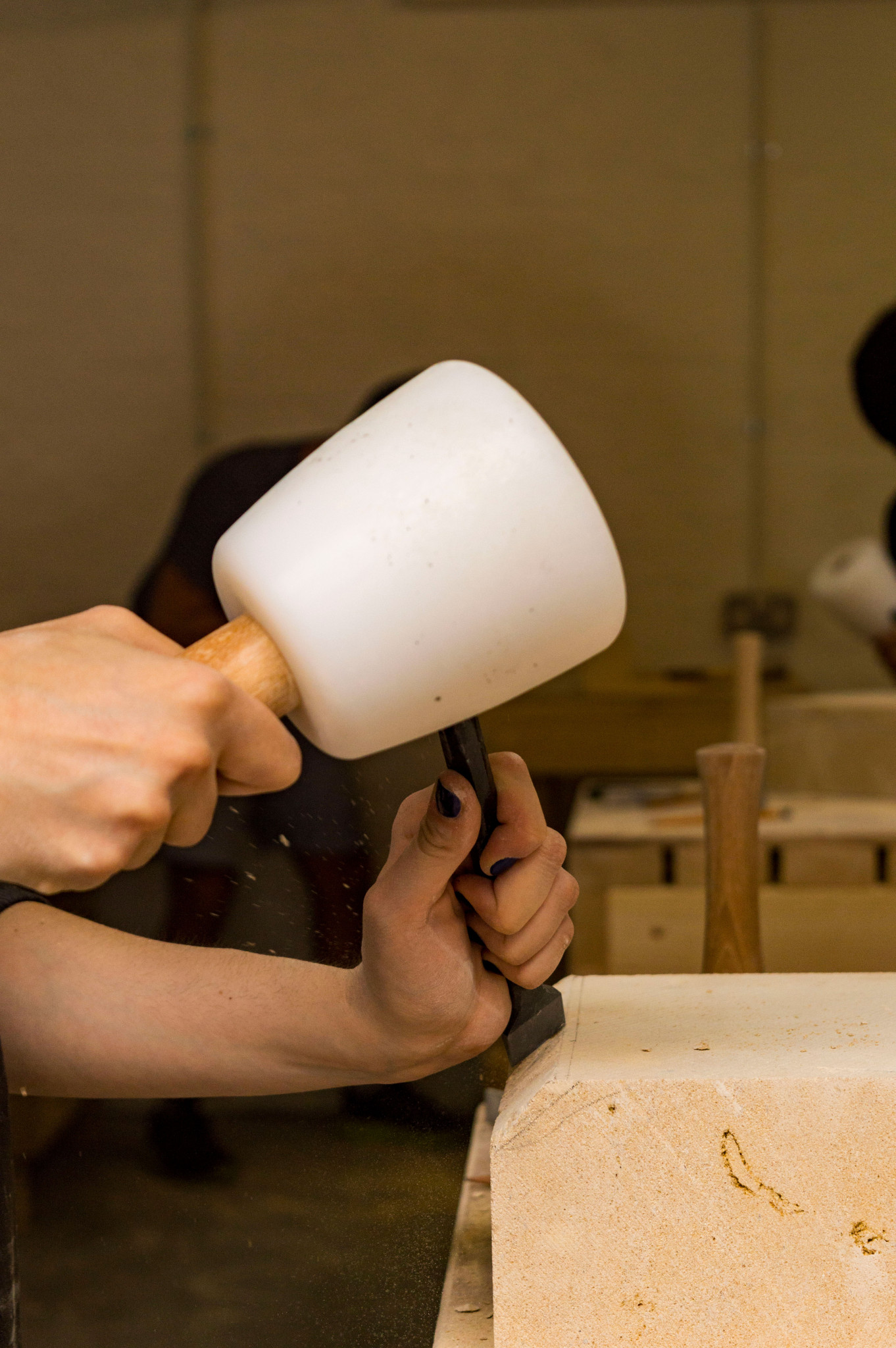 Person stone carving