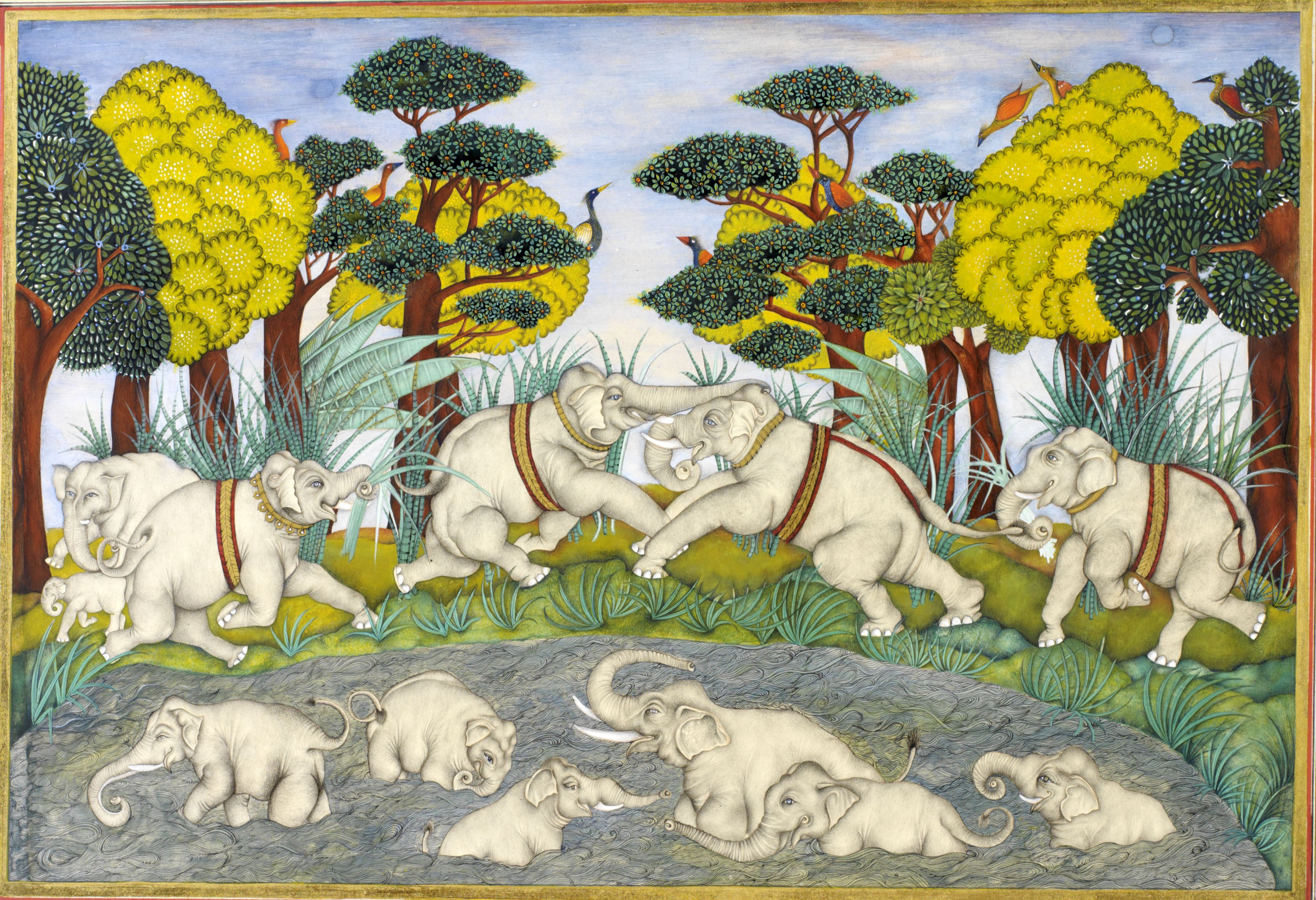 Image of a painting of elephants