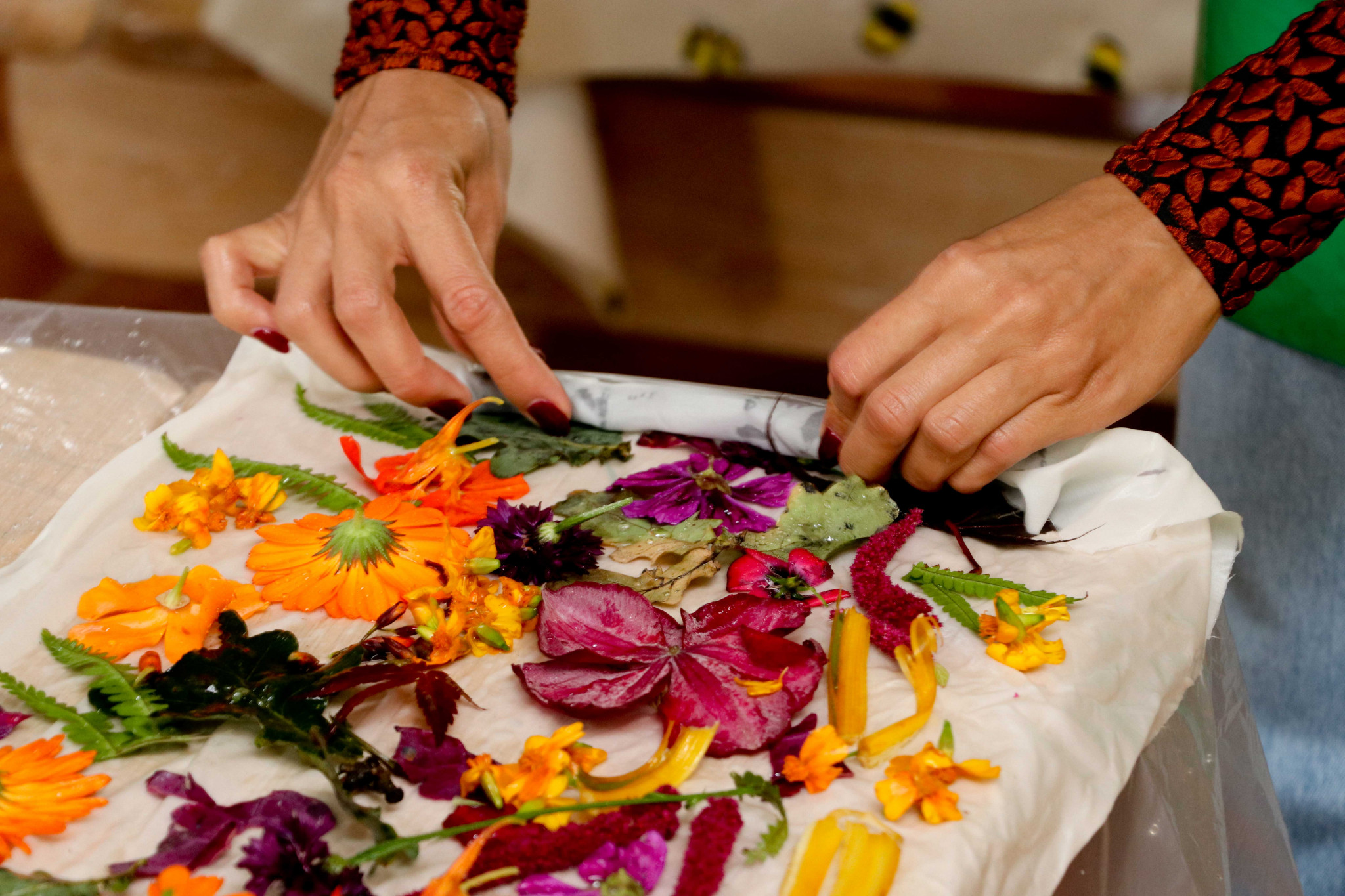 Natural dye workshop using flowers from the Dumfries House gardens