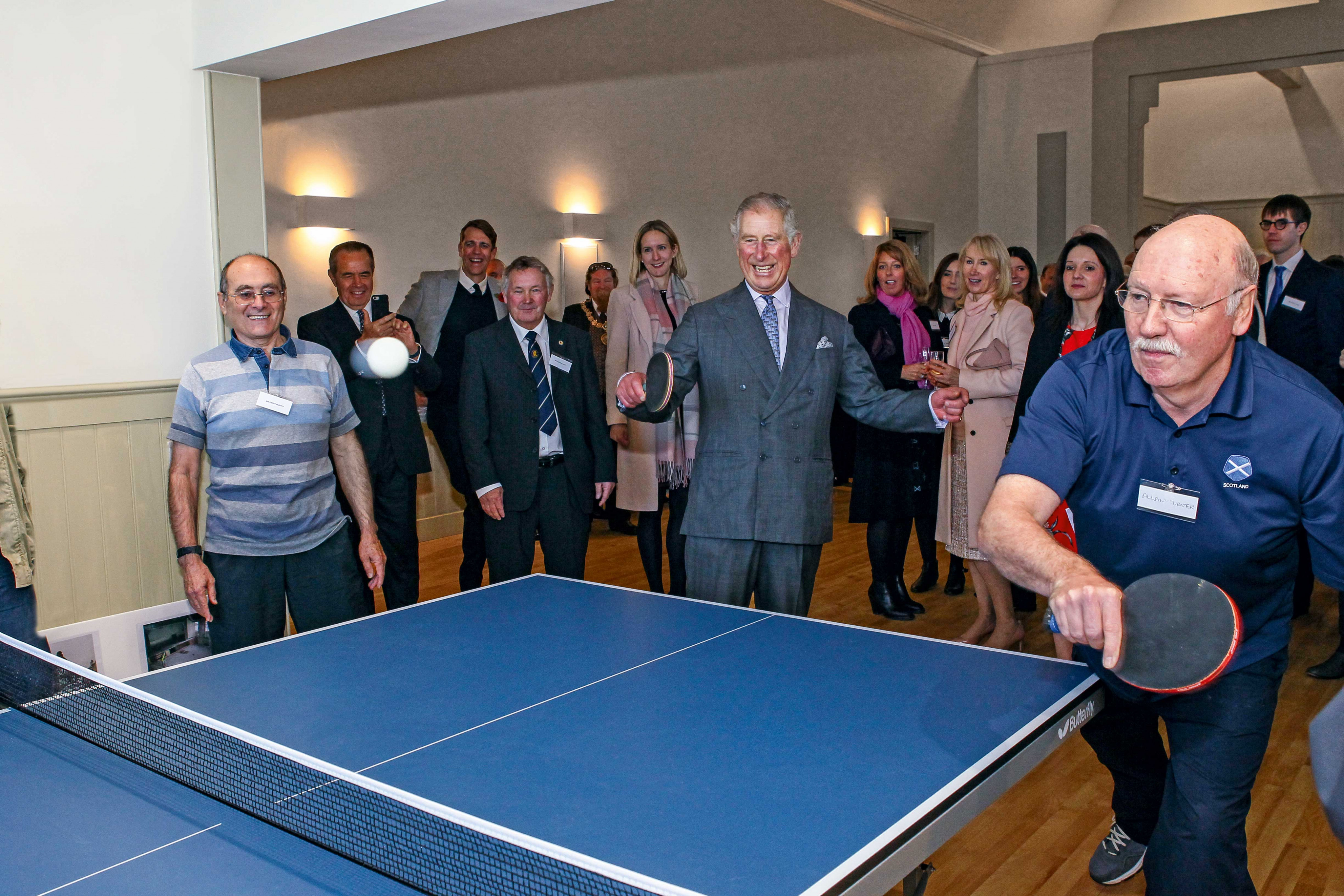 Image of prince Charles playing ping pong