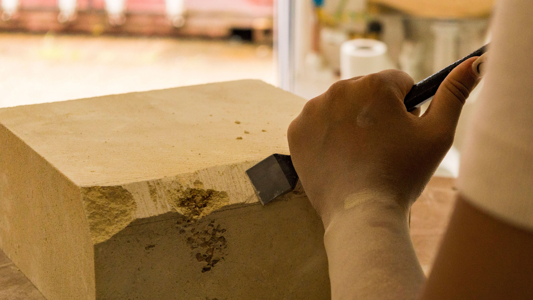 Woman stone carving