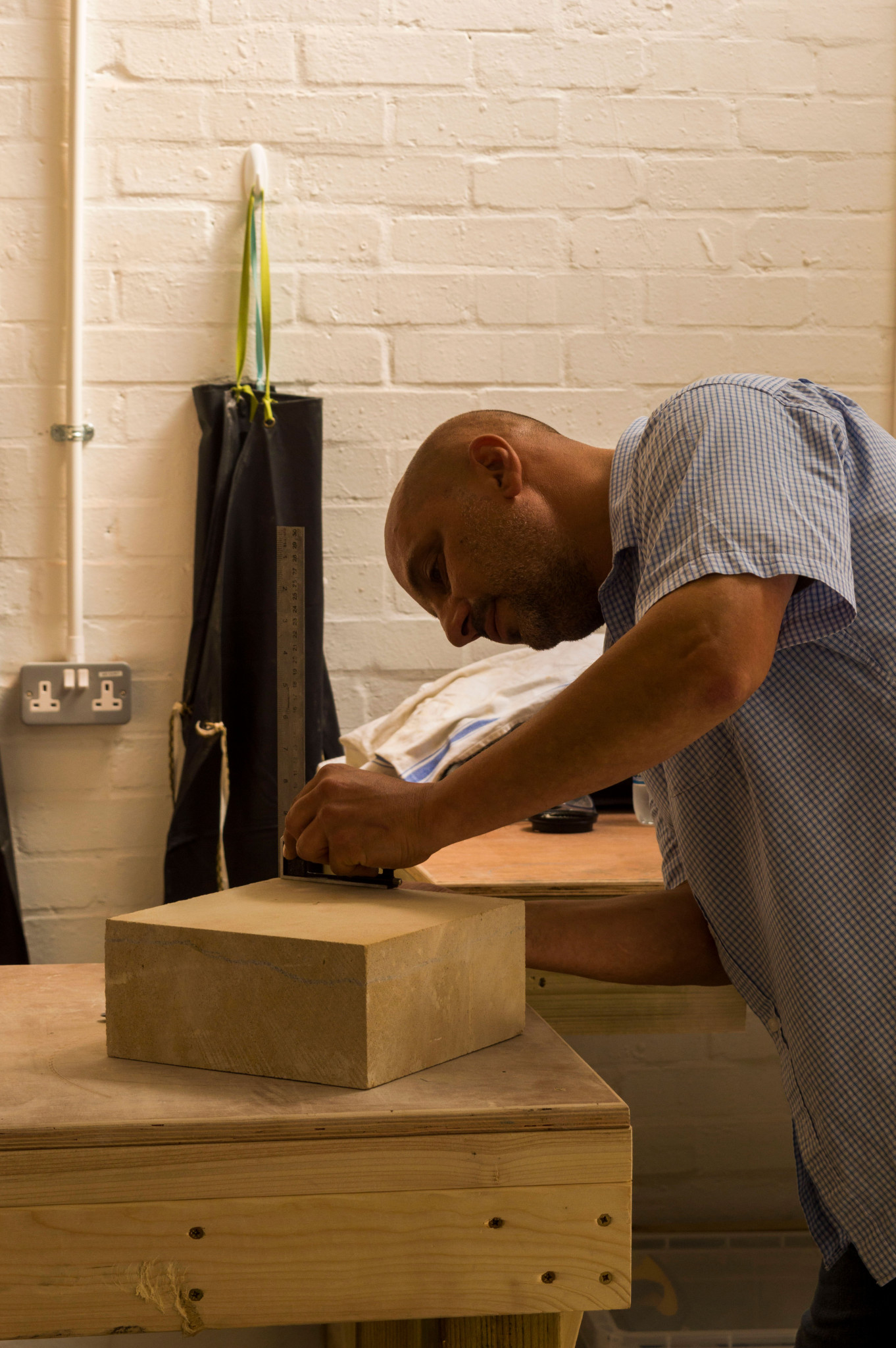 Man stone carving