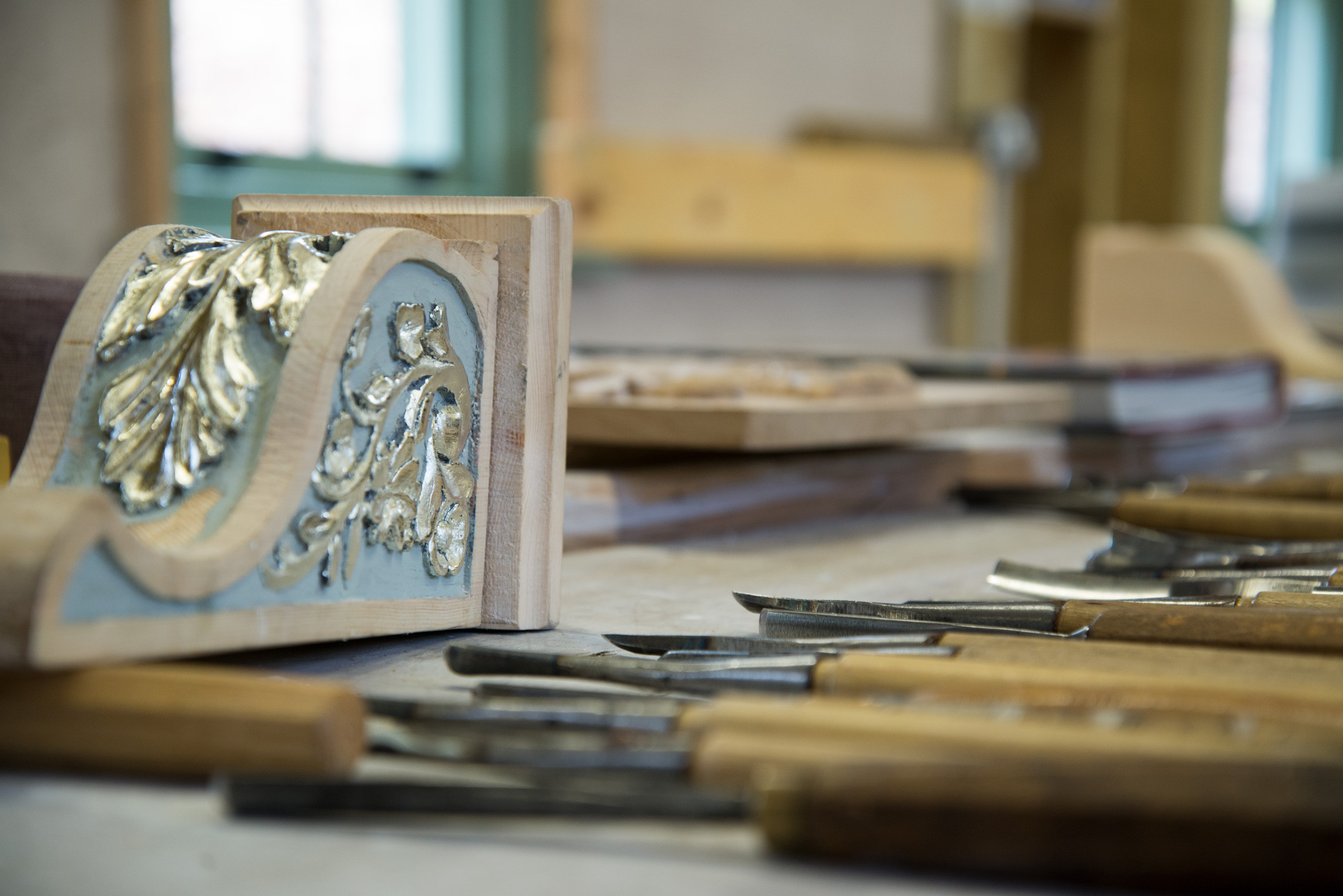 Close up image of carving tools